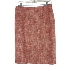 Pendleton‎ Tweed Pencil Skirt Lined Womens Size 8 Hem Slit Cotton Blend Orange